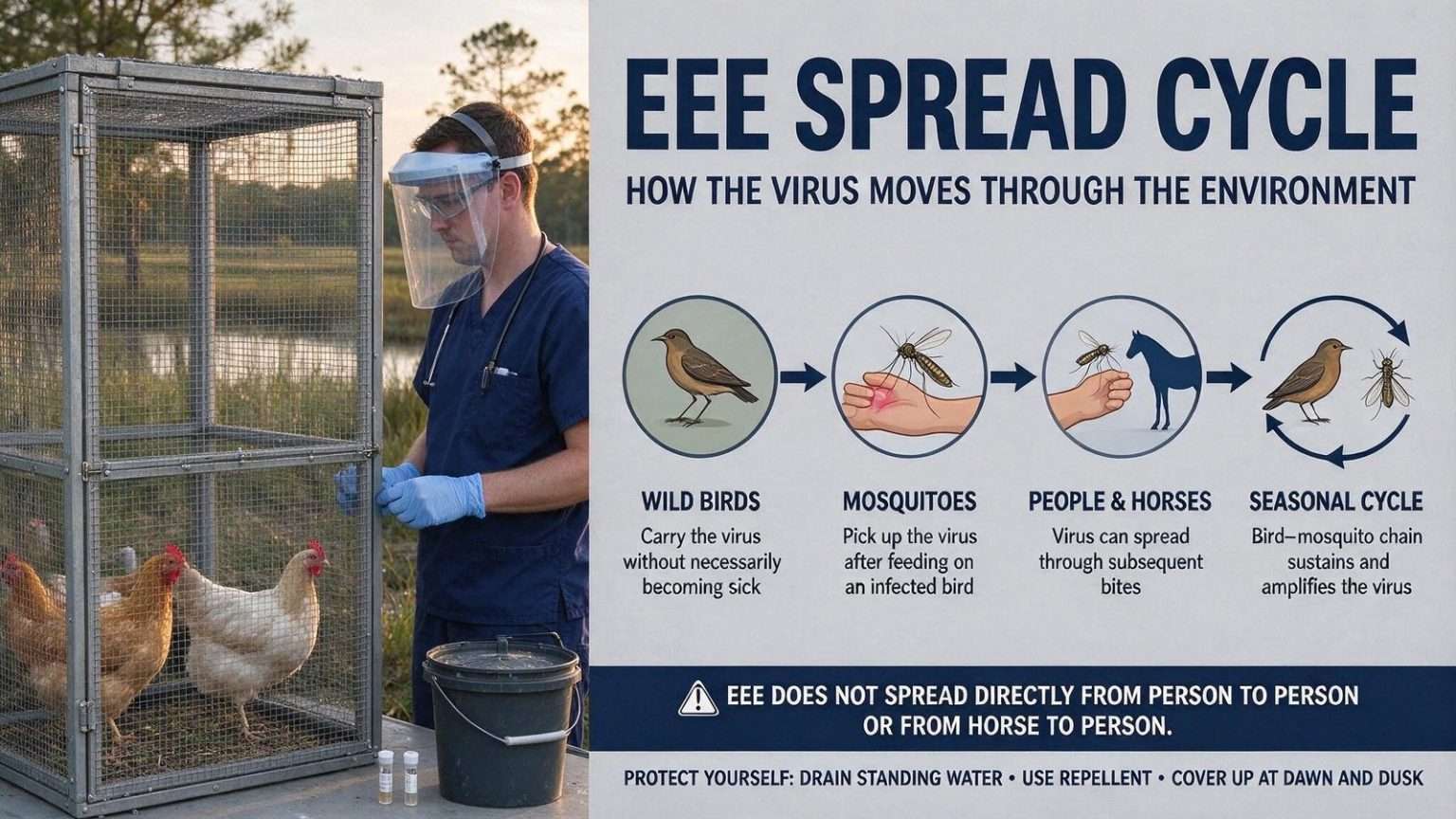 Illustration for the news story: Mobile County Health Officials Confirm Human Case of Eastern Equine Encephalitis