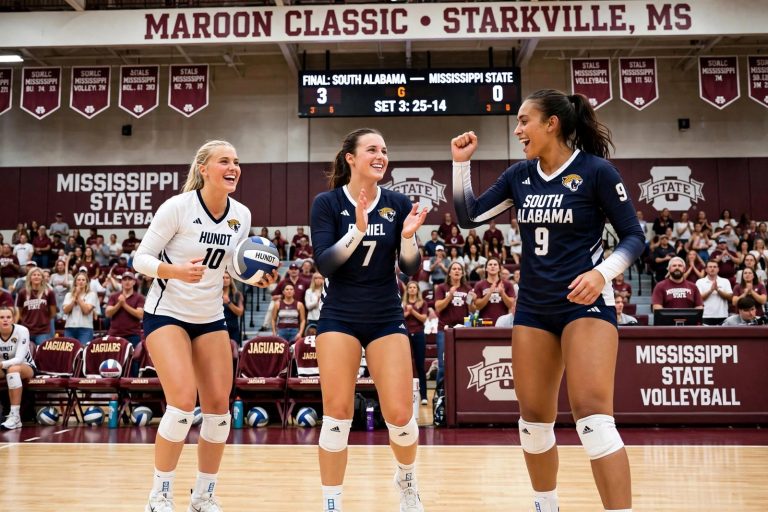 Illustration for the news story: South Alabama Volleyball Wins Three of Four at Maroon Classic, Earns First Victory at Mississippi State