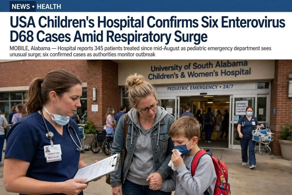 Illustration for the news story: USA Children’s Hospital Confirms Six Enterovirus D68 Cases Amid Respiratory Surge
