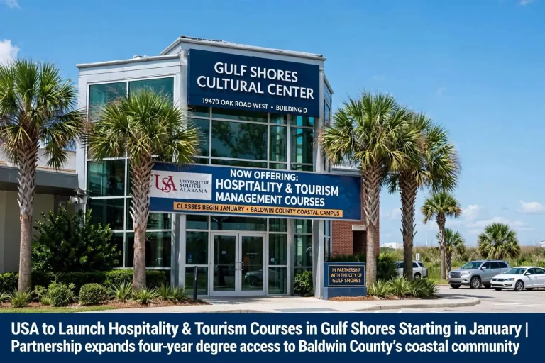Illustration for the news story: USA to Launch Hospitality and Tourism Courses in Gulf Shores Starting in January