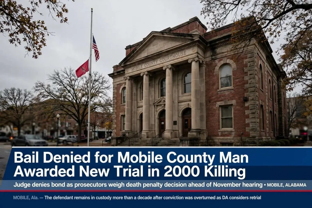 Illustration for the news story: Bail Denied for Mobile County Man Awarded New Trial in 2000 Killing