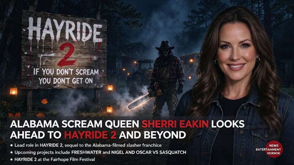 Illustration for the news story: Alabama Scream Queen Sherri Eakin Looks Ahead to Hayride 2 and Beyond