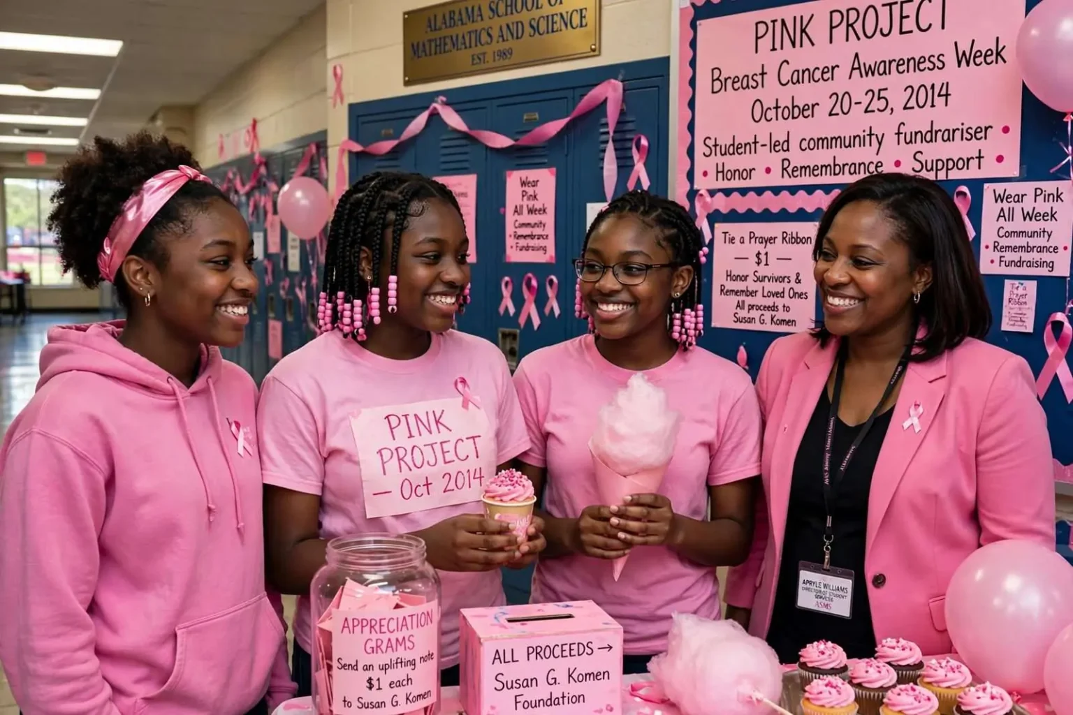Illustration for the news story: ASMS Students Turn Campus Pink for Breast Cancer Awareness Week