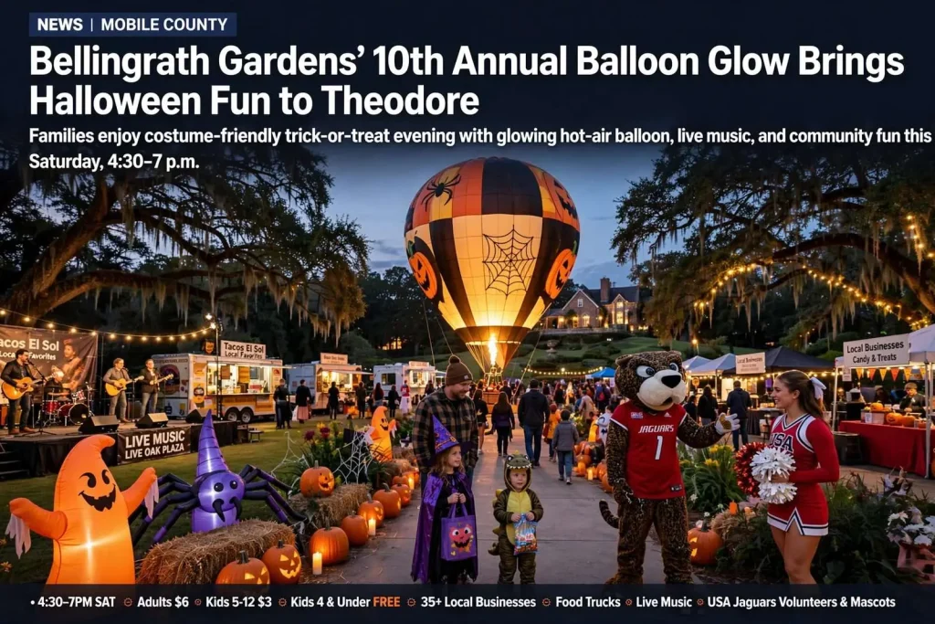 Illustration for the news story: Bellingrath Gardens’ 10th Annual Balloon Glow Brings Halloween Fun to Theodore