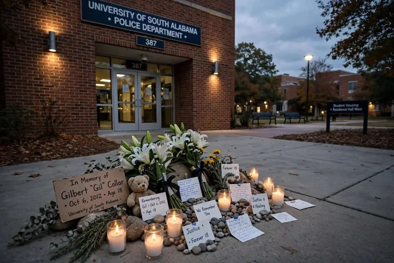 Illustration for the news story: Two Years Later, USA Campus Still Grapples With Gil Collar’s Death