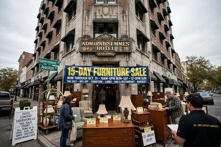 Illustration for the news story: Historic Admiral Semmes Hotel Launches 15-Day Furniture Sale Ahead of Downtown Mobile Renovation