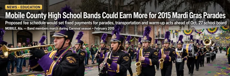 Illustration for the news story: Mobile County High School Bands Could Earn More for 2015 Mardi Gras Parades