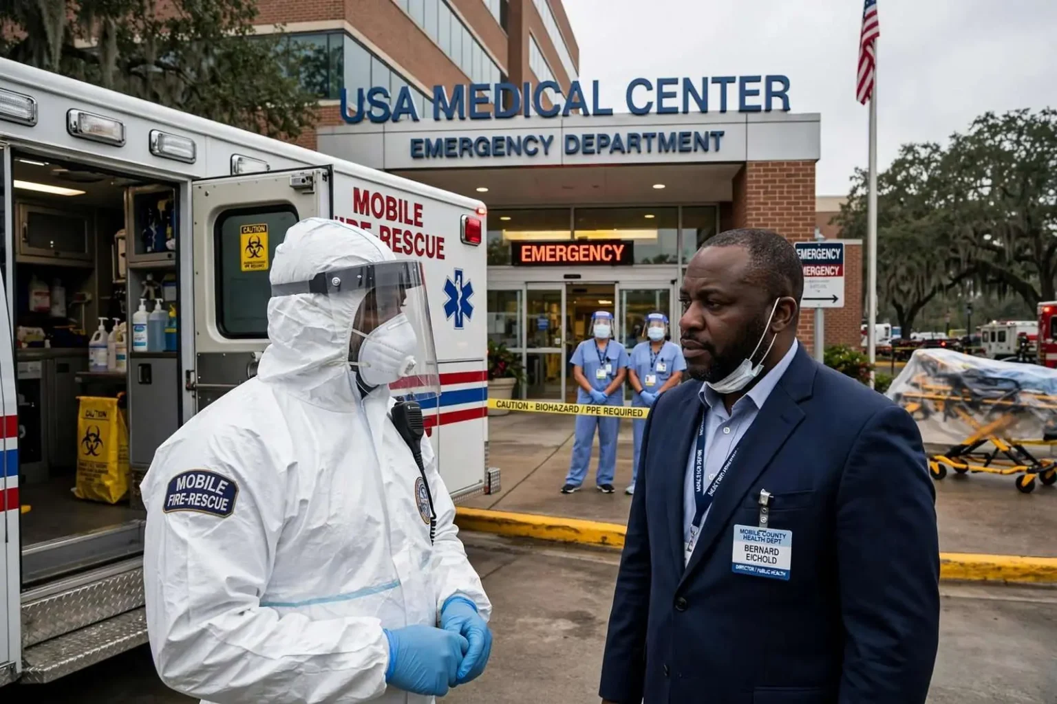 Illustration for the news story: Mobile Health Officials Rule Out Ebola After Woman Hospitalized With Symptoms