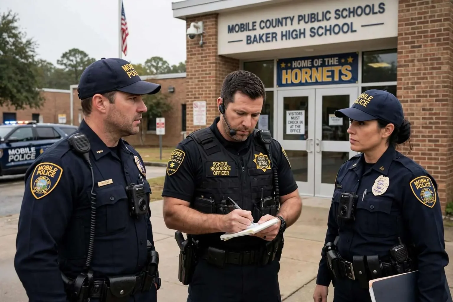 Illustration for the news story: How Mobile Police and School Resource Officers Respond to Campus Threats
