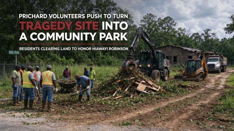 Illustration for the news story: Prichard Volunteers Push to Turn Tragedy Site Into a Community Park