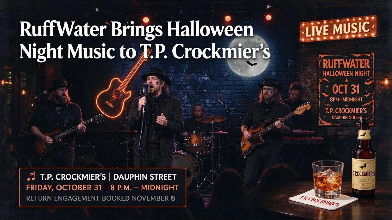 Illustration for the news story: RuffWater Brings Halloween Night Music to T.P. Crockmier’s