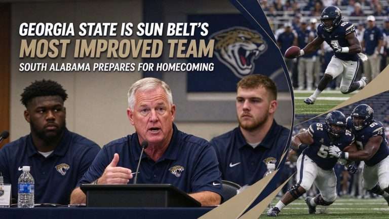 Illustration for the news story: Joey Jones Calls Georgia State Sun Belt’s Most Improved Team Ahead of South Alabama Homecoming