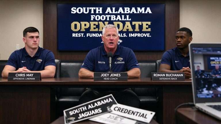Illustration for the news story: Joey Jones Welcomes Open Date After Appalachian State Win, Says South Alabama Can Play Better