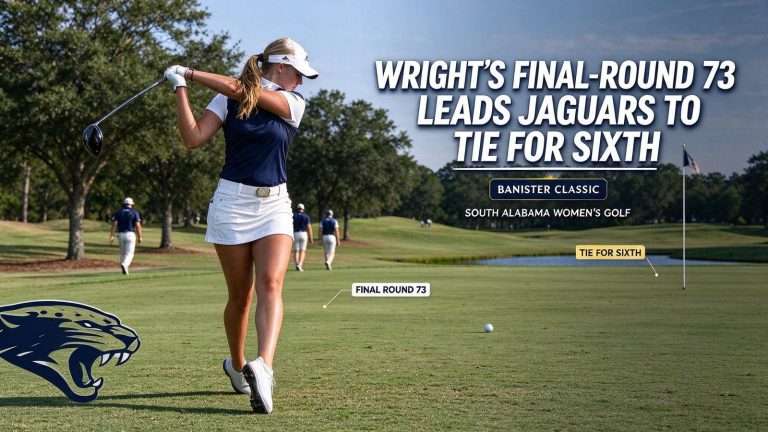 Illustration for the news story: Carianne Wright’s Final-Round 73 Leads South Alabama Women’s Golf to Tie for Sixth at Banister Classic