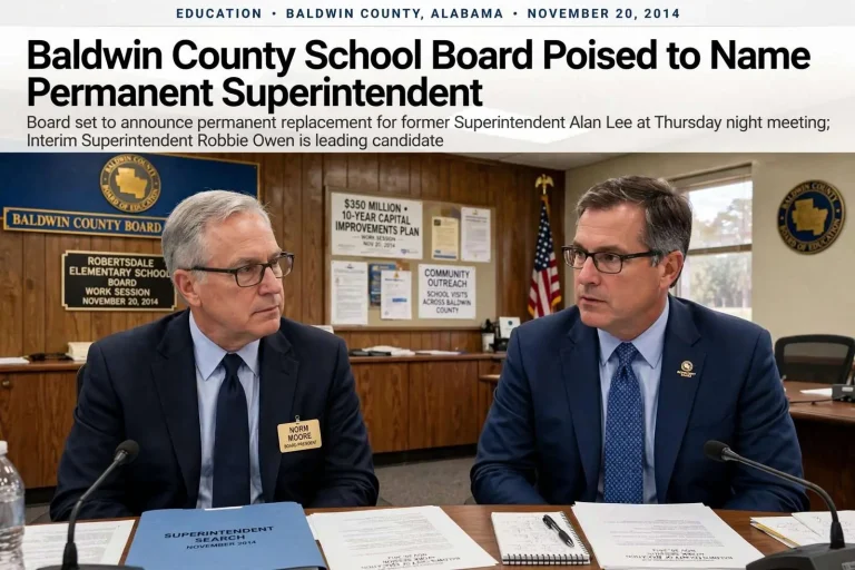 Illustration for the news story: Baldwin County School Board Poised to Name Permanent Superintendent