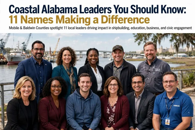 Illustration for the news story: Coastal Alabama Leaders You Should Know: 11 Names Making a Difference
