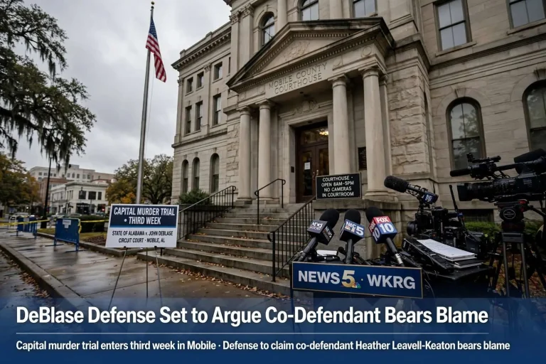 Illustration for the news story: DeBlase Defense Set to Argue Co-Defendant Bears Blame as Trial Enters Third Week