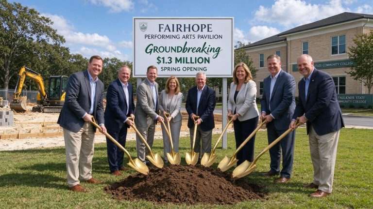 Illustration for the news story: Fairhope breaks ground on $1.3 million Performing Arts Pavilion