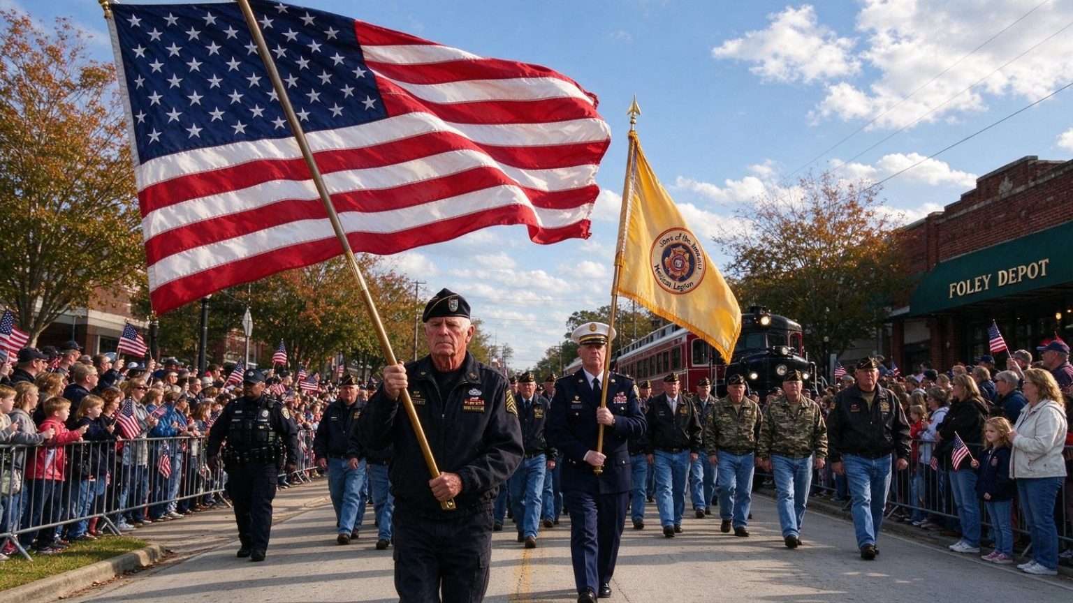 Illustration for the news story: Foley Crowd Turns Out By the Hundreds to Honor Veterans on Veterans Day