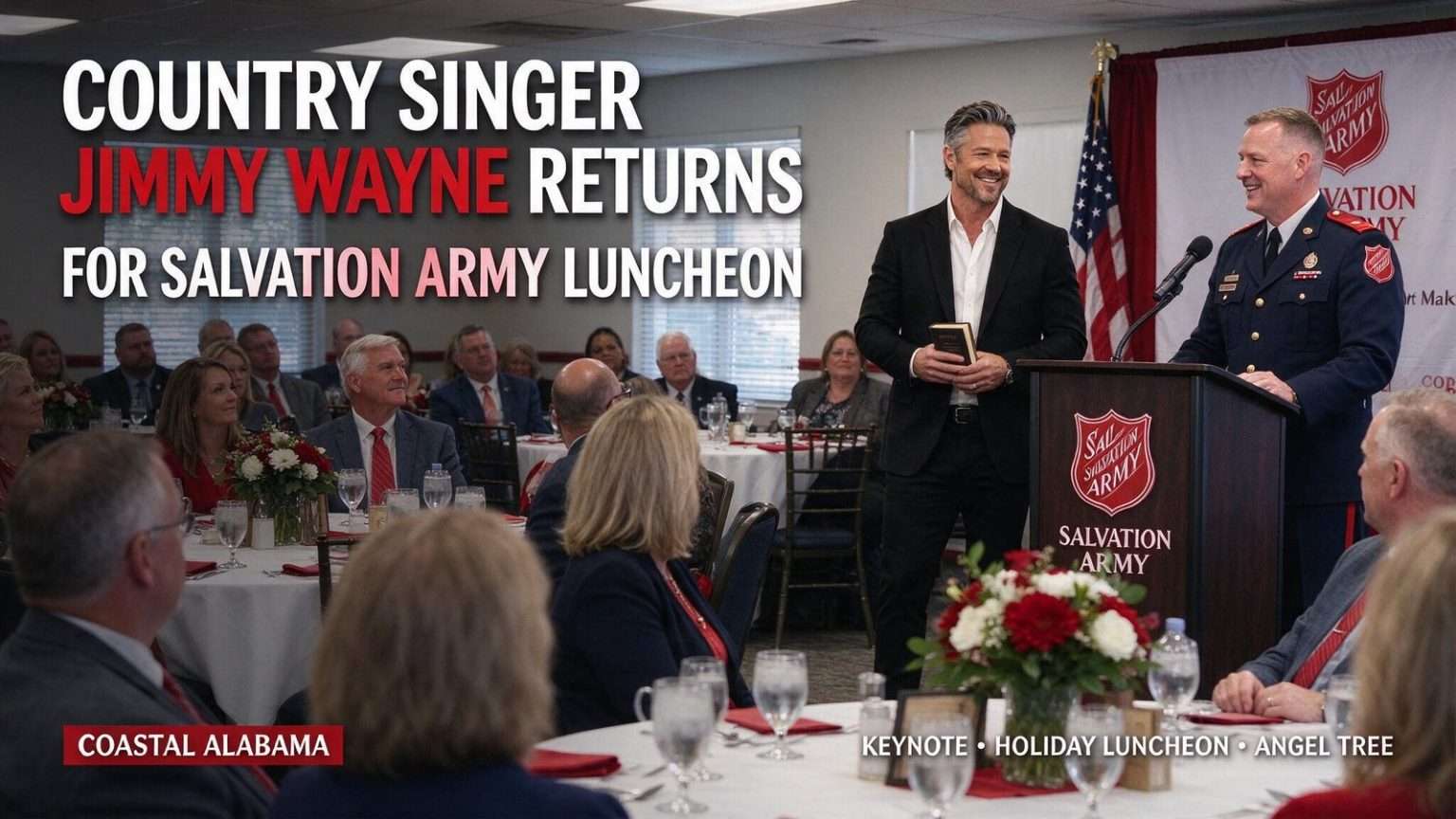Illustration for the news story: Country Singer Jimmy Wayne Returns to Mobile for Salvation Army Luncheon