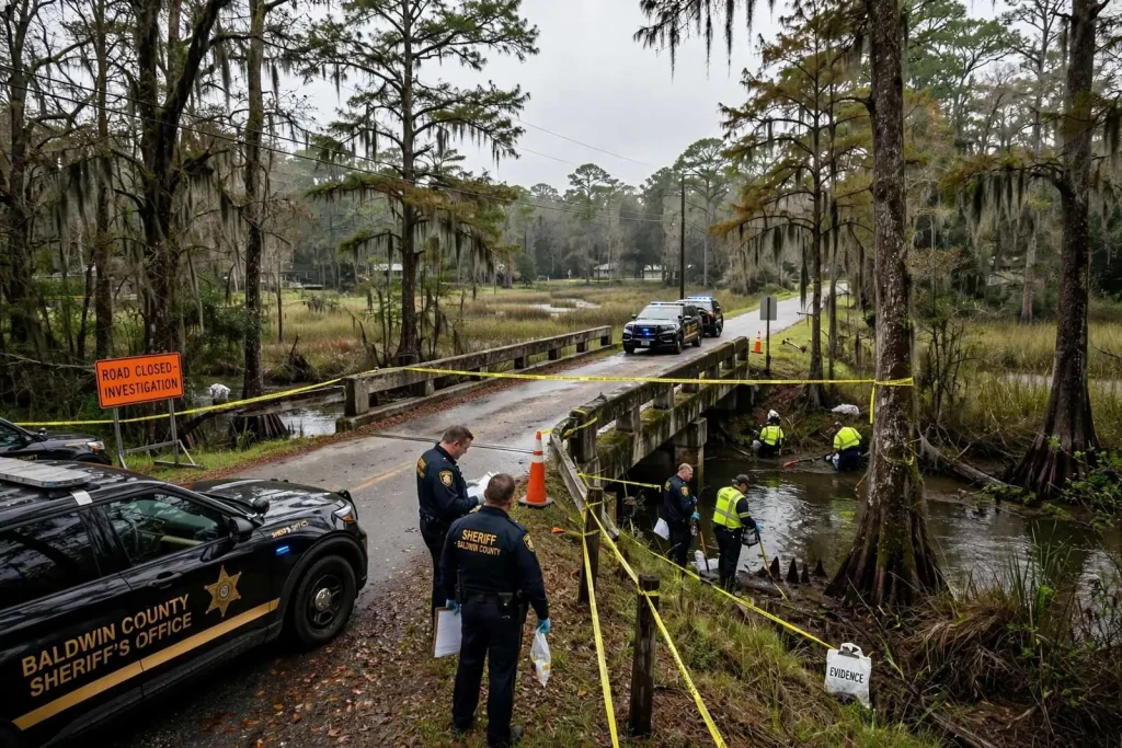 Illustration for the news story: Dog’s Grim Backyard Find Near Magnolia Springs Sparks Major Baldwin County Investigation