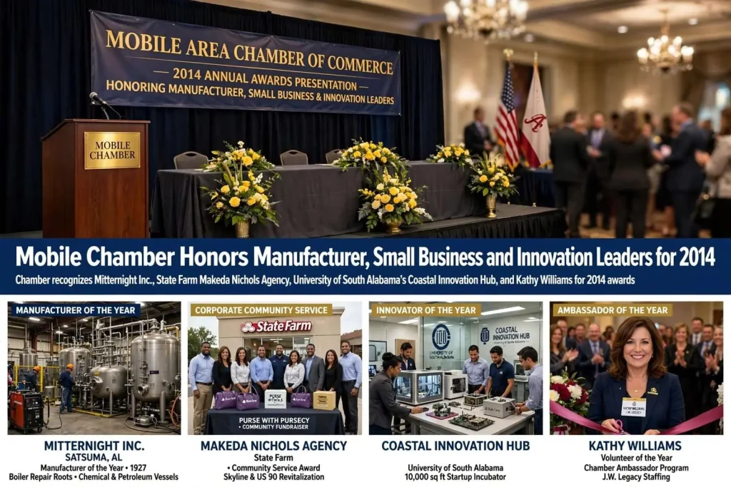 Illustration for the news story: Mobile Chamber Honors Manufacturer, Small Business and Innovation Leaders for 2014