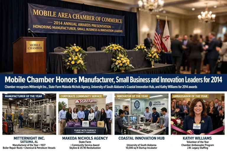 Illustration for the news story: Mobile Chamber Honors Manufacturer, Small Business and Innovation Leaders for 2014