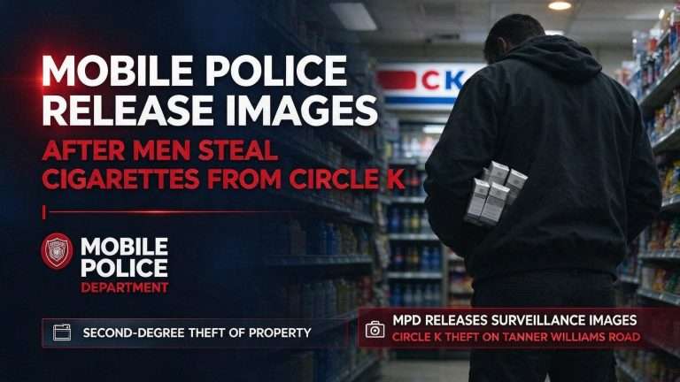 Illustration for the news story: Mobile Police Release Images After Men Steal Cigarettes from Circle K