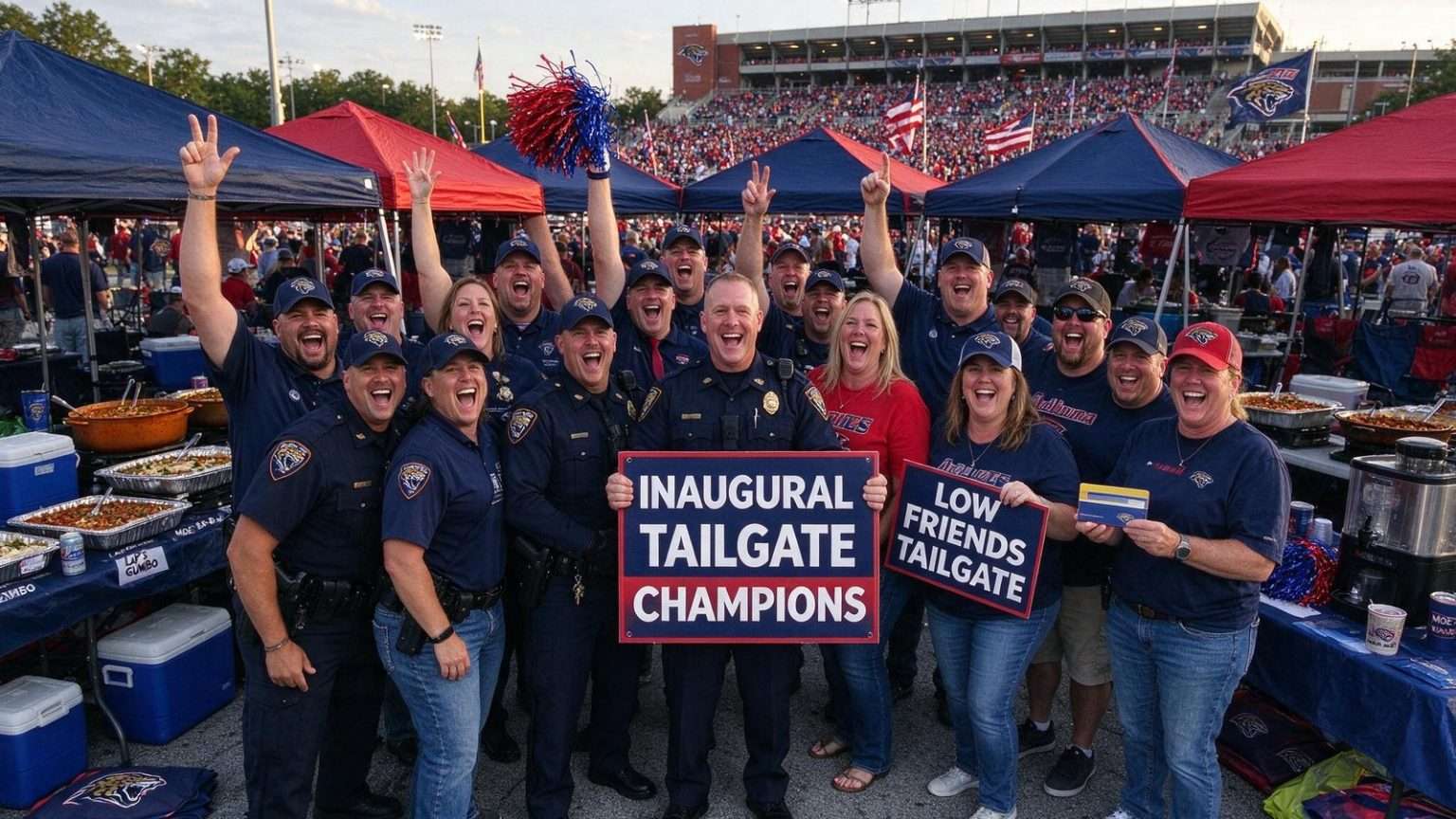 Illustration for the news story: Low Friends Tailgate Group Wins Inaugural South Alabama Jaguars Tailgate Contest