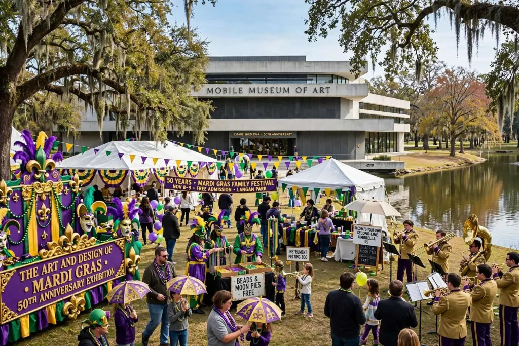 Illustration for the news story: Mobile Museum of Art Marks 50 Years With Mardi Gras Family Festival