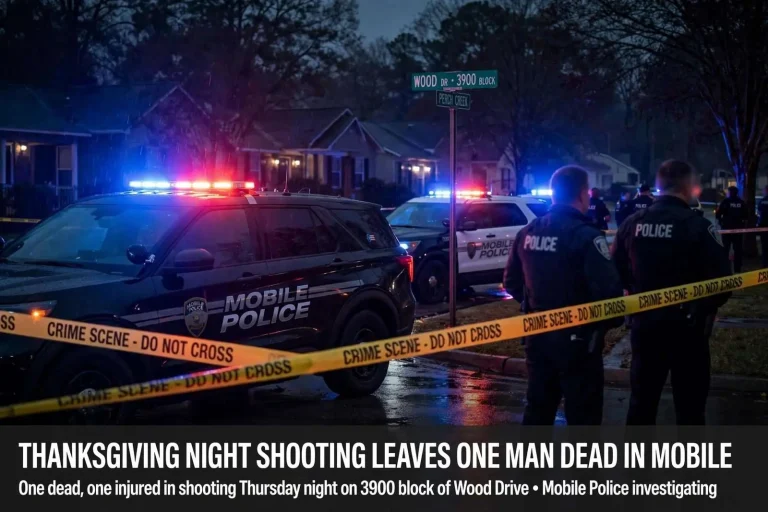Illustration for the news story: Thanksgiving Night Shooting Leaves One Man Dead in Mobile