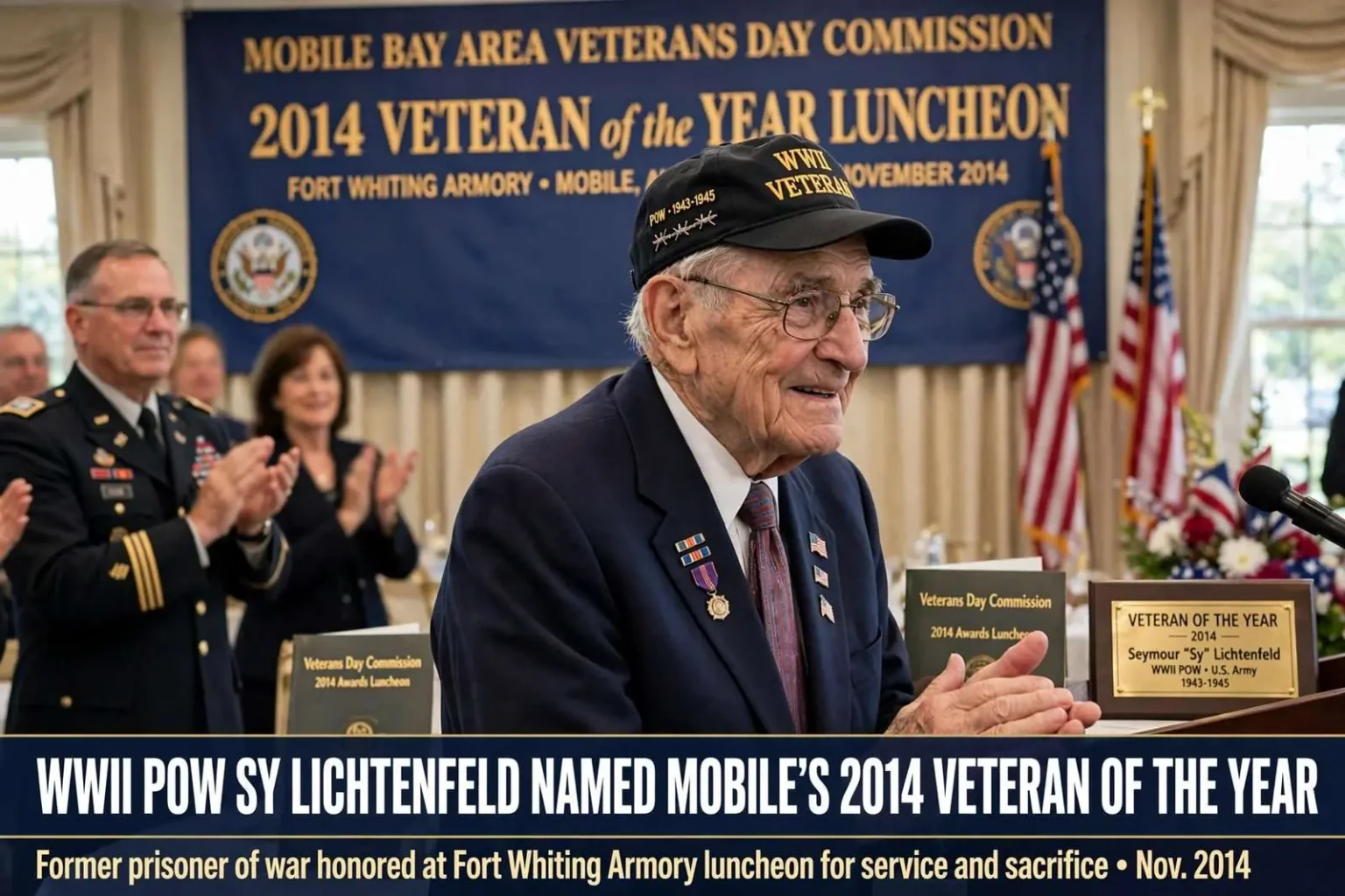 Illustration for the news story: WWII POW Sy Lichtenfeld Named Mobile’s 2014 Veteran of the Year