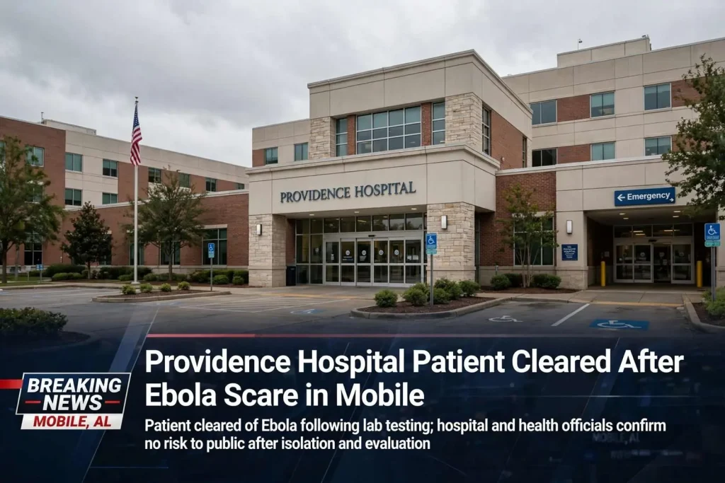 Illustration for the news story: Providence Hospital Patient Cleared After Ebola Scare in Mobile