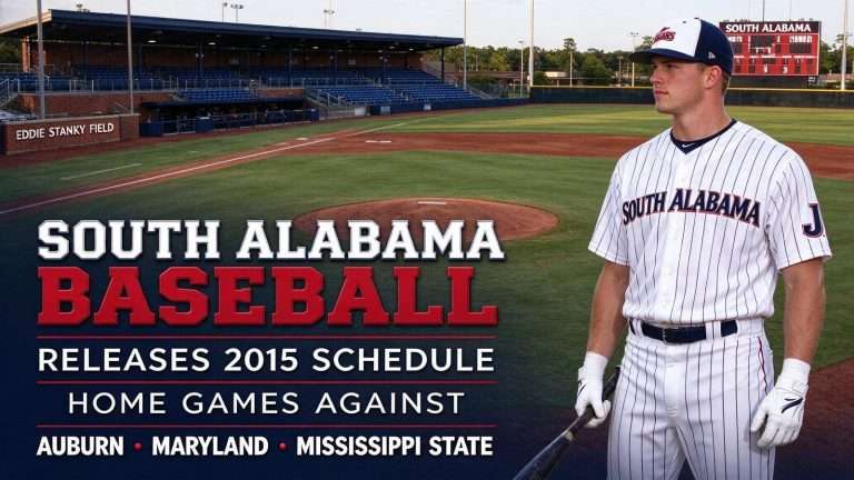 Illustration for the news story: South Alabama Baseball Releases 2015 Schedule With Home Games Against Auburn, Maryland, Mississippi State