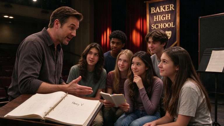 Illustration for the news story: Baker High School Drama Teacher Turns Shakespeare Into Real Talk for Teens
