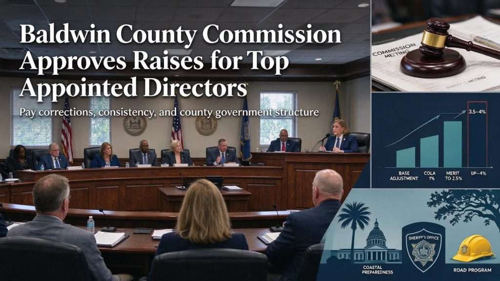 Illustration for the news story: Baldwin County Commission Approves Raises for Top Appointed Directors