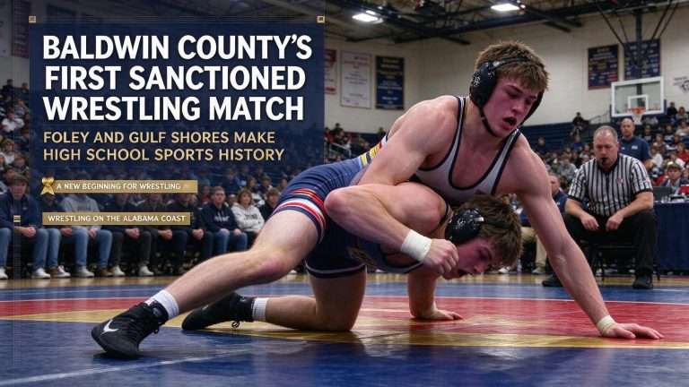 Illustration for the news story: Foley and Gulf Shores Host Baldwin County’s First Sanctioned Wrestling Match