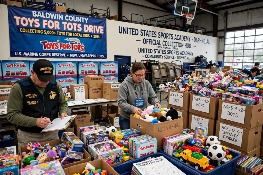 Illustration for the news story: Baldwin County Toys for Tots Drive Collects More Than 5,000 Gifts for Local Kids