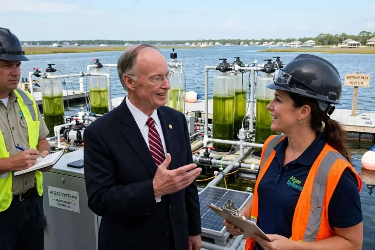 Illustration for the news story: Governor Set to Tour Daphne Company Turning Algae Into Fuel