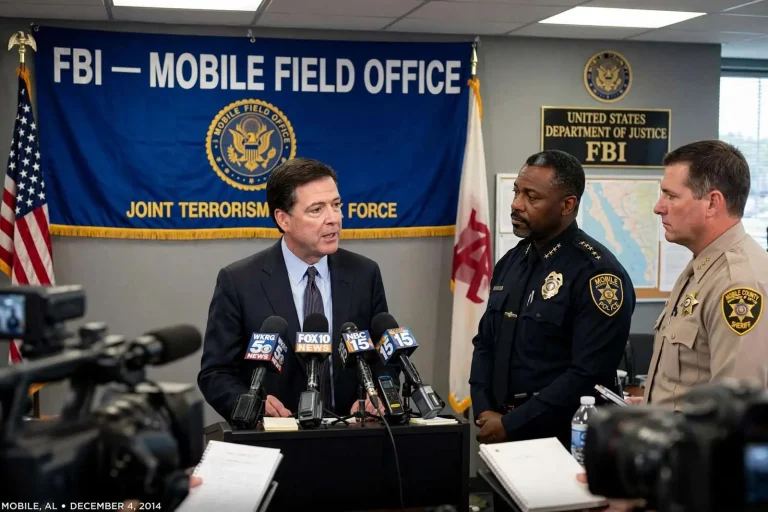 Illustration for the news story: FBI Director James Comey Visits Mobile, Warns of Shifting Terror Threat