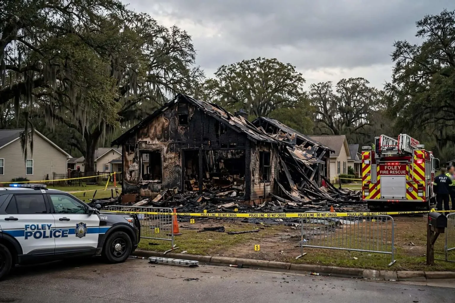 Illustration for the news story: Foley Couple Charged With Capital Murder in Burglary, Arson Case