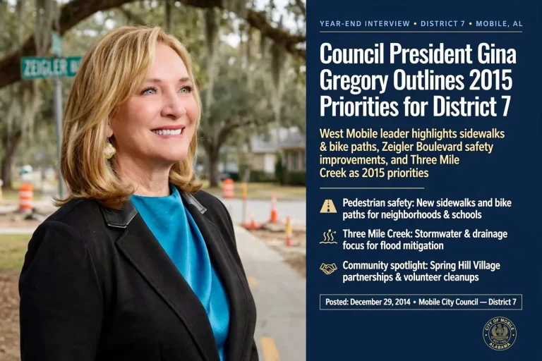 Illustration for the news story: Council President Gina Gregory Outlines 2015 Priorities for District 7
