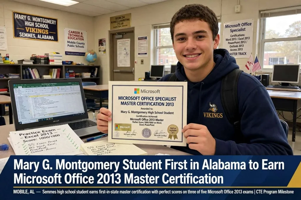 Illustration for the news story: Mary G. Montgomery Student First in Alabama to Earn Microsoft Office 2013 Master Certification