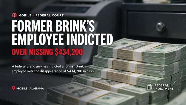 Illustration for the news story: Former Brink’s Employee Indicted Over Missing $434,200