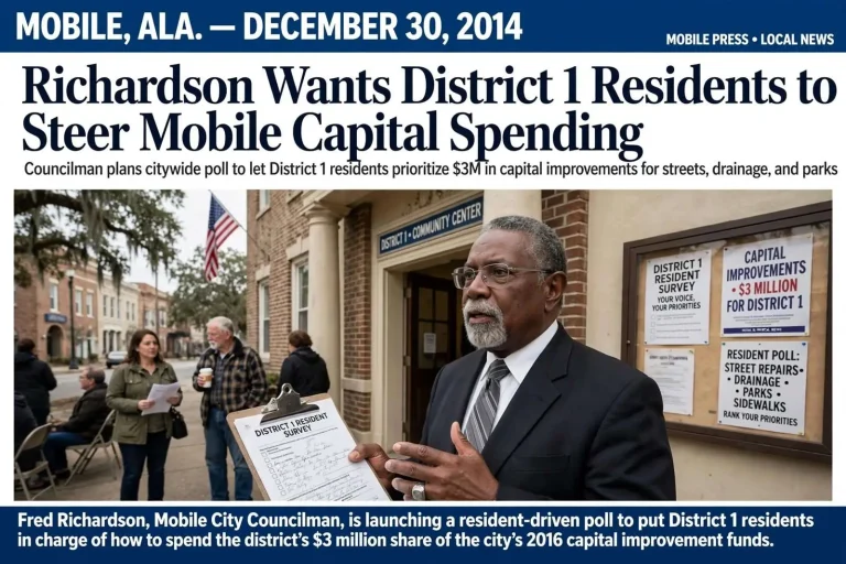 Illustration for the news story: Richardson Wants District 1 Residents to Steer Mobile Capital Spending