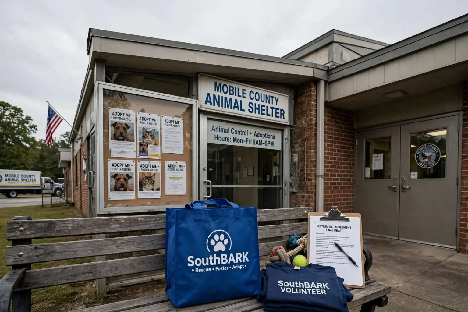 Illustration for the news story: Mobile County and SouthBARK Settle Long-Running Animal Shelter Dispute