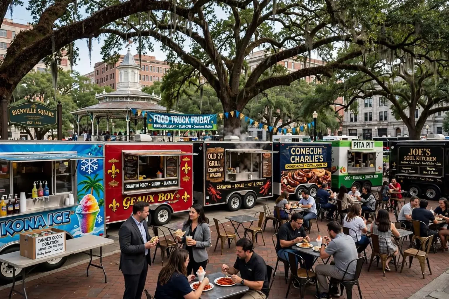 Illustration for the news story: Bienville Square Hosts Mobile’s First Food Truck Friday