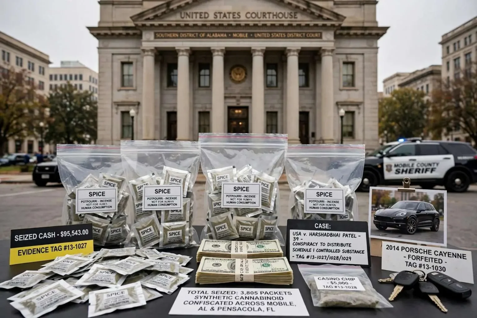 Illustration for the news story: Mobile Man Sentenced to Four Years in Federal Prison for Spice Distribution