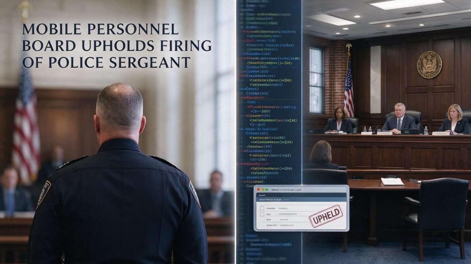 Illustration for the news story: Mobile Personnel Board Upholds Firing of Police Sergeant