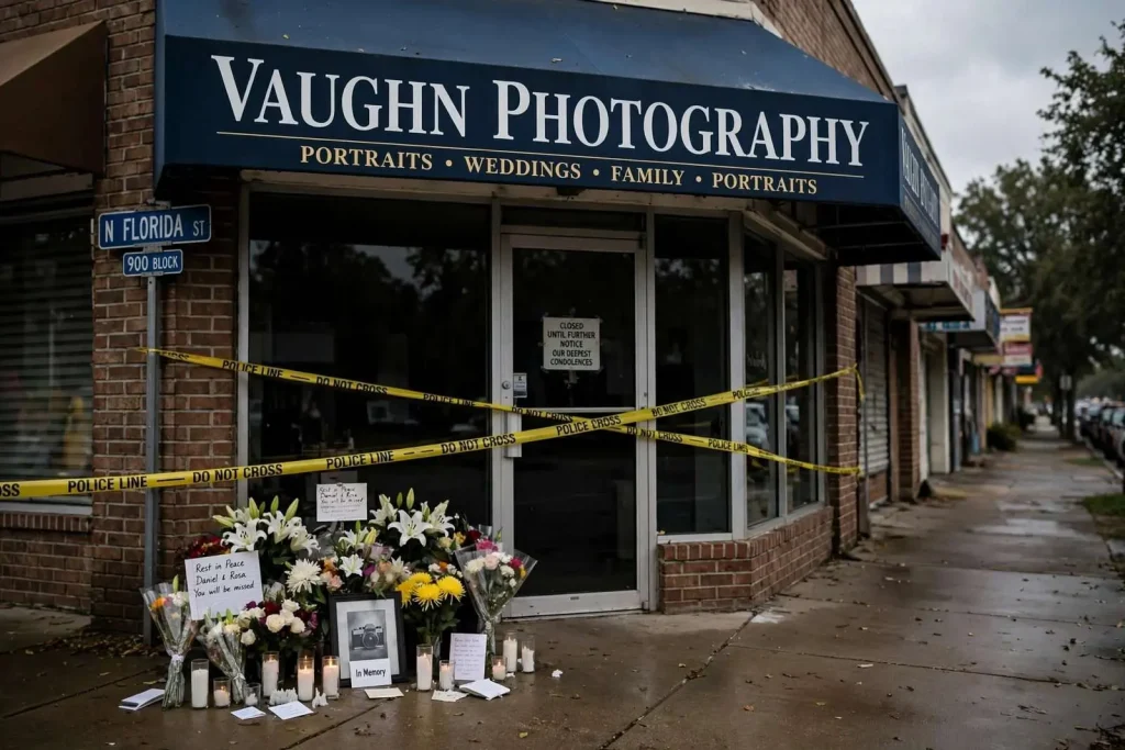 Illustration for the news story: Two Killed in Mobile Photography Studio Shooting Tied to Domestic Conflict